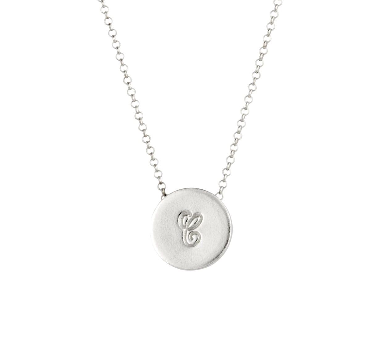 Initial disc necklace