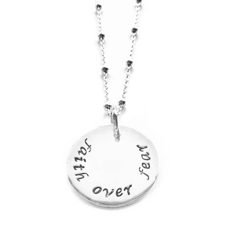 Initial disc necklace