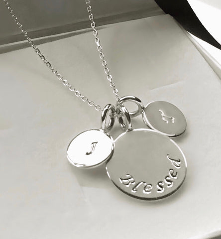 Initial disc necklace